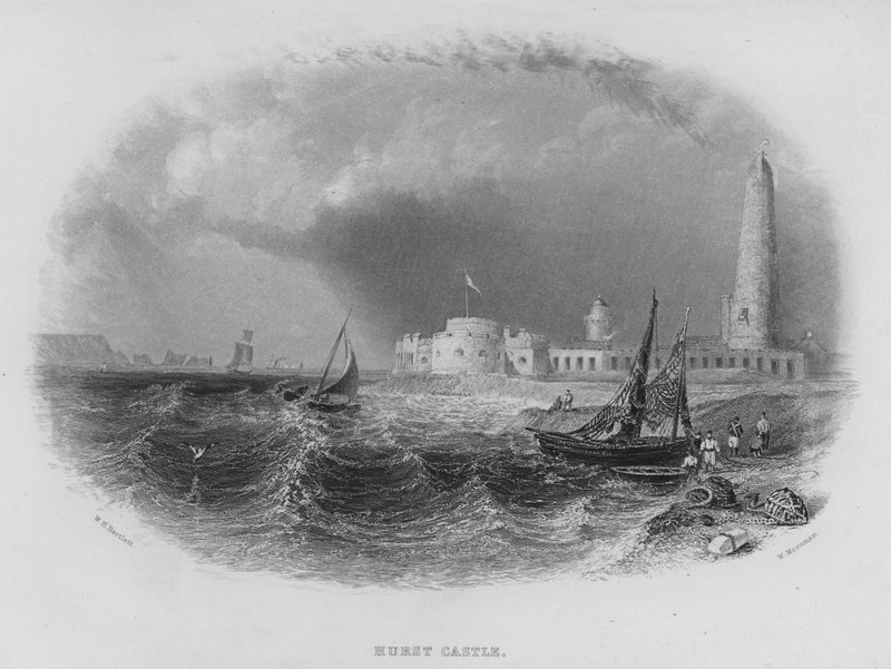 Hurst kastély (metszet) alkotó: William Henry Bartlett