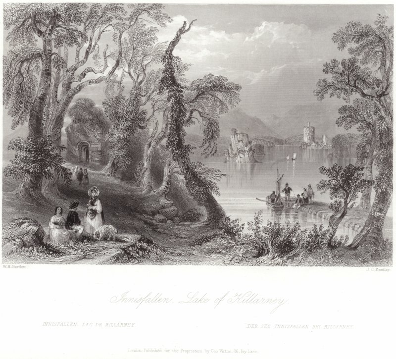 Innisfallen, Killarney-tó alkotó: William Henry Bartlett