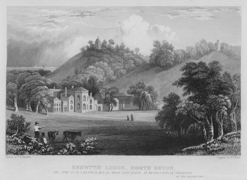 Kenwith Lodge, Észak-Devon (metszet) alkotó: William Henry Bartlett