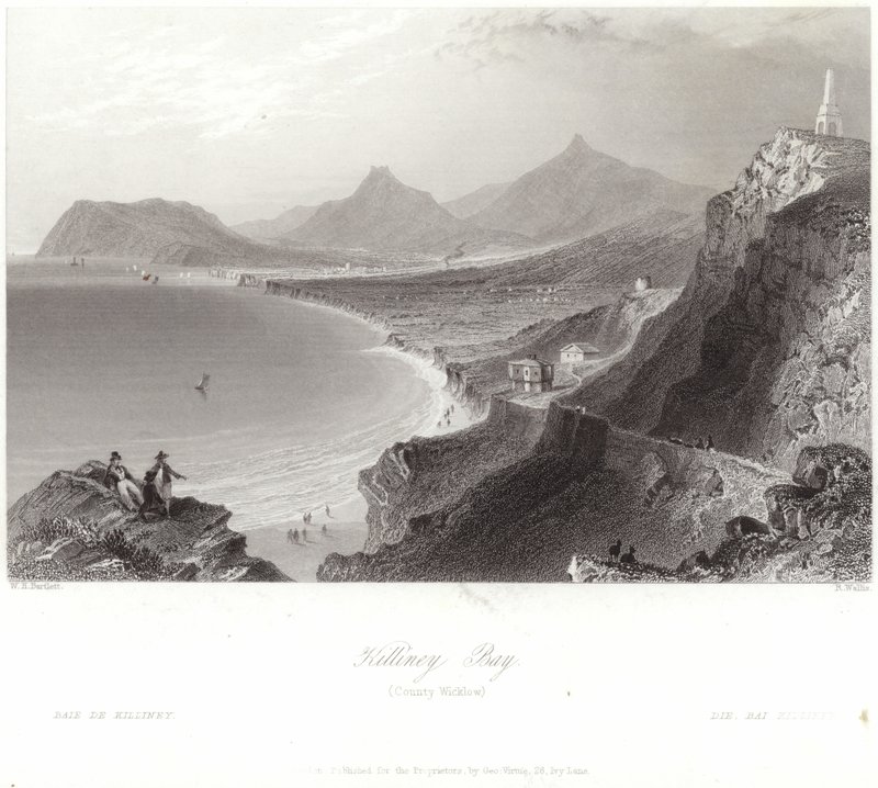 Killiney Bay Wicklow megyében alkotó: William Henry Bartlett