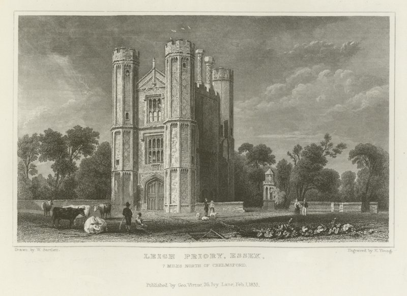 Leigh Priory, Essex, 7 mérföldre Chelmsfordtól északra alkotó: William Henry Bartlett