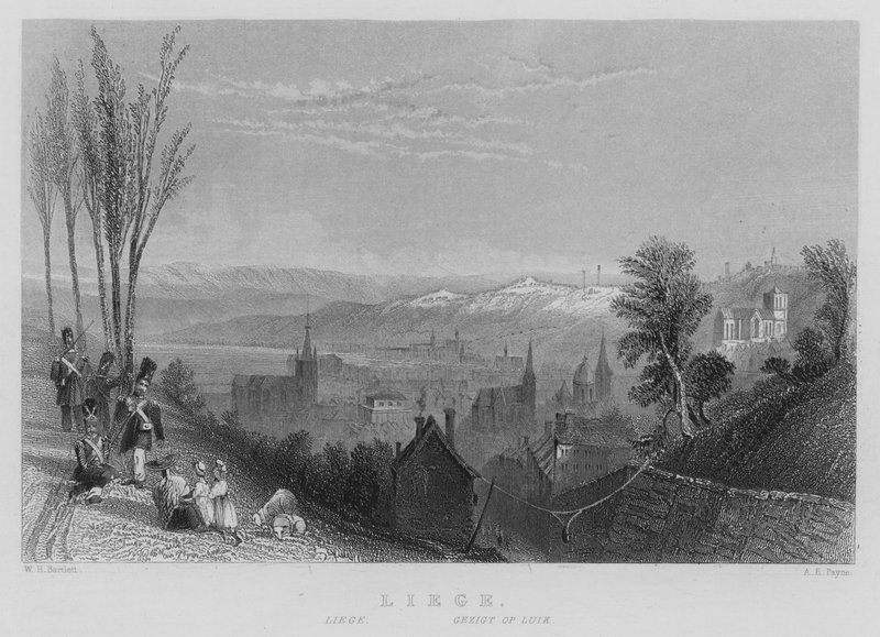 Liege (metszet) alkotó: William Henry Bartlett