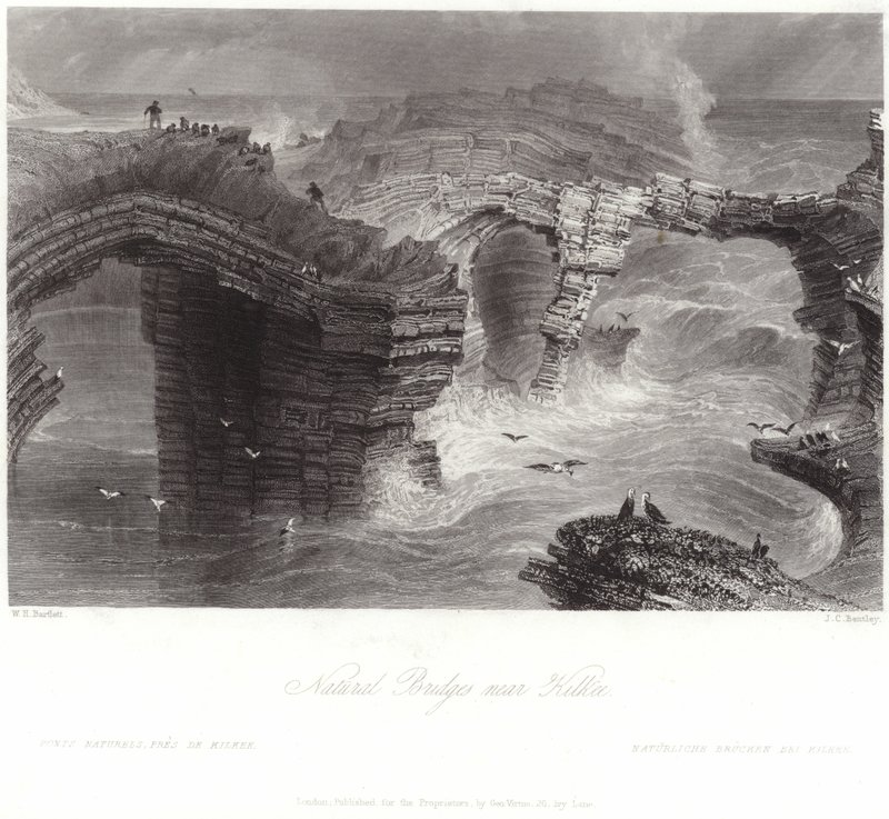 Természetes hidak Kilkee közelében alkotó: William Henry Bartlett