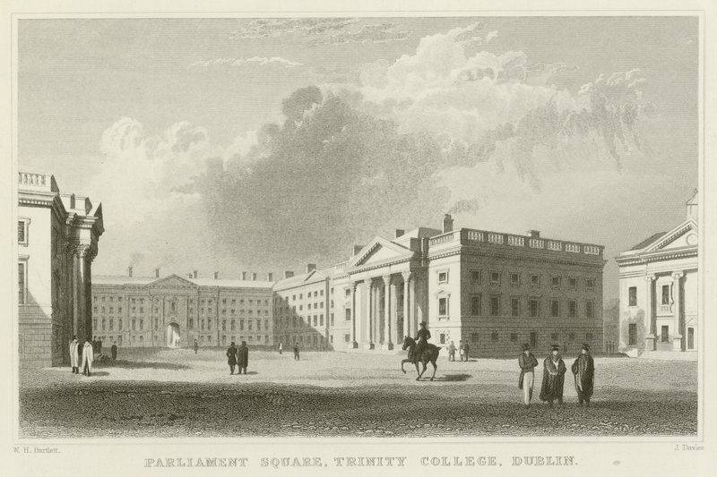 Parlament tér Dublinban alkotó: William Henry Bartlett