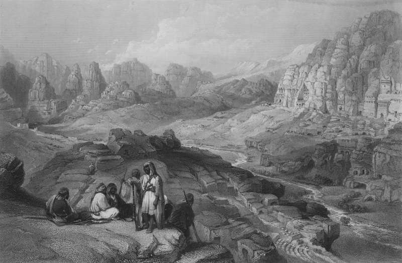 Petra, a város helye, Jeremiás XLIX alkotó: William Henry Bartlett
