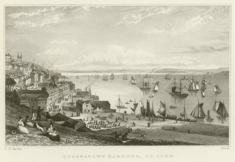 Queenstown kikötője alkotó: William Henry Bartlett