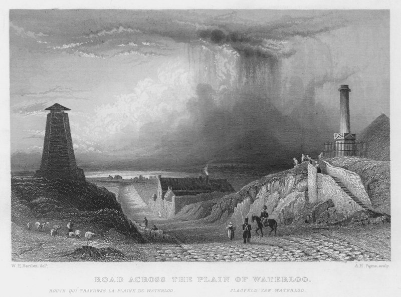 Út a Waterloo-síkságon keresztül (metszet) alkotó: William Henry Bartlett