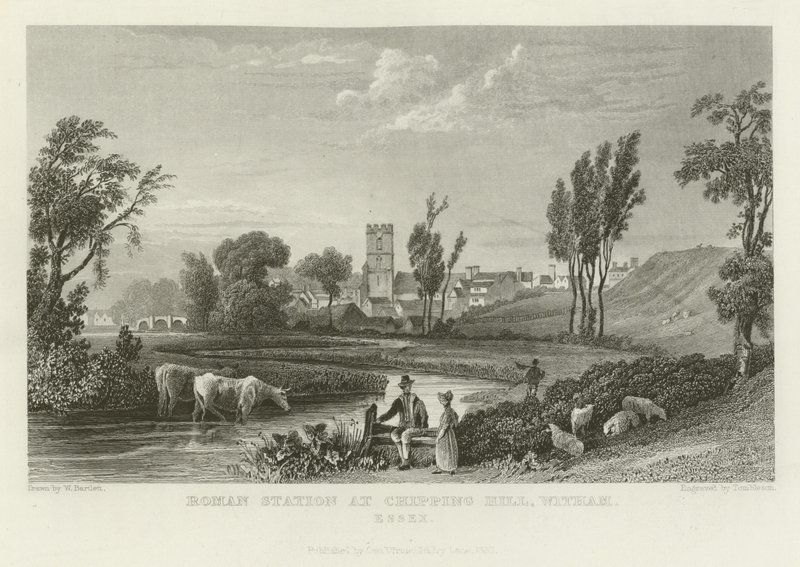 Római állomás Chipping Hillben, Witham, Essex alkotó: William Henry Bartlett