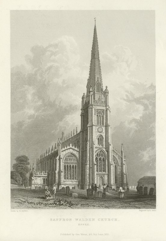 Saffron Walden Church, Essex alkotó: William Henry Bartlett