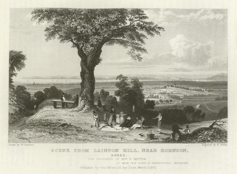 Jelenet a Laindon Hillről, Horndon közelében, Essex államban alkotó: William Henry Bartlett