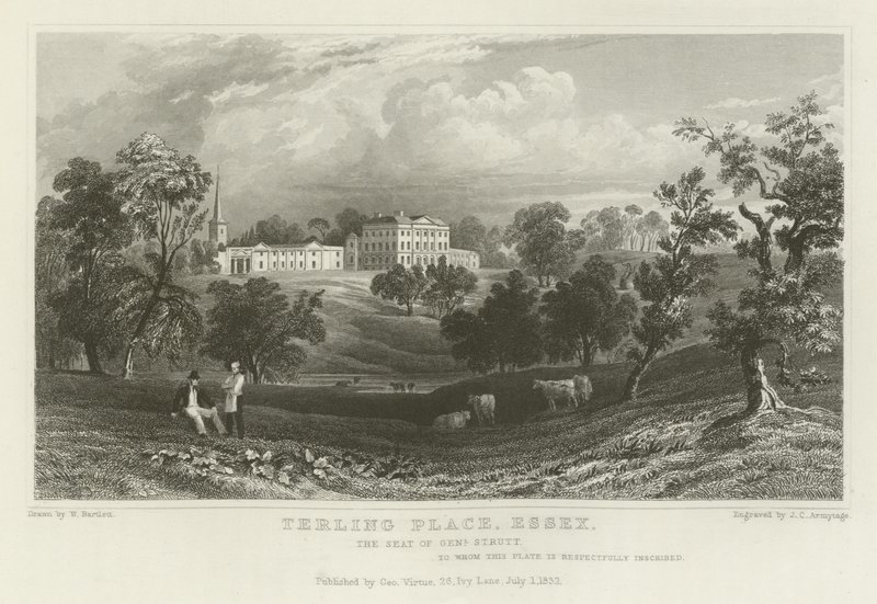Terling Place, Essex, Strutt tábornok székhelye alkotó: William Henry Bartlett