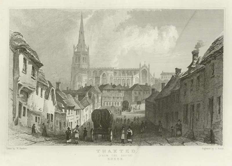 Thaxted, Délről, Essex alkotó: William Henry Bartlett