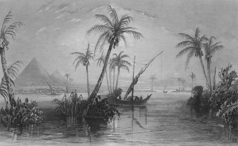 Egyiptom földje, A Nílus folyó (metszet) alkotó: William Henry Bartlett