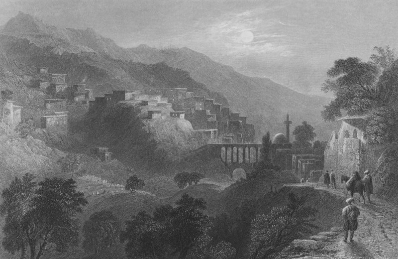 Beilan hágója, az Amanus-hegy, Antiókhiából közeledve alkotó: William Henry Bartlett