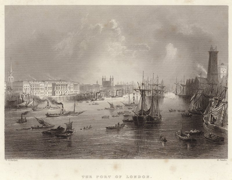 London kikötője alkotó: William Henry Bartlett