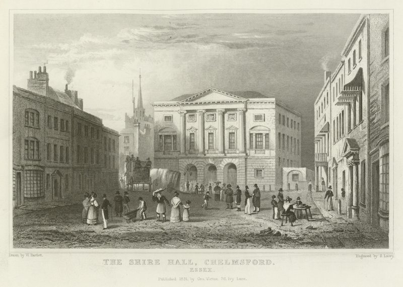 A Shire Hall, Chelmsford, Essex alkotó: William Henry Bartlett