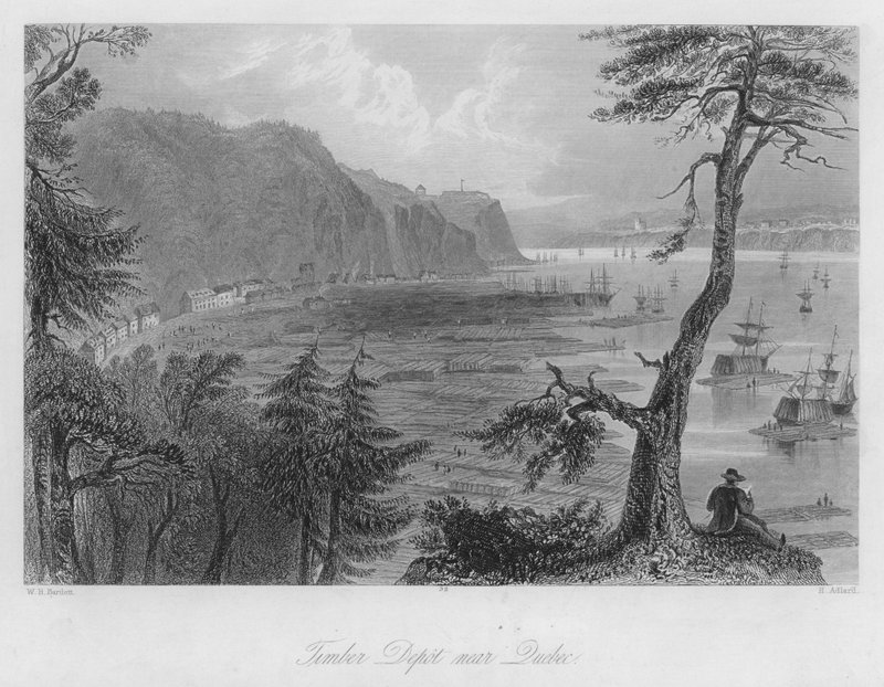 Faraktár Quebec közelében (metszet) alkotó: William Henry Bartlett