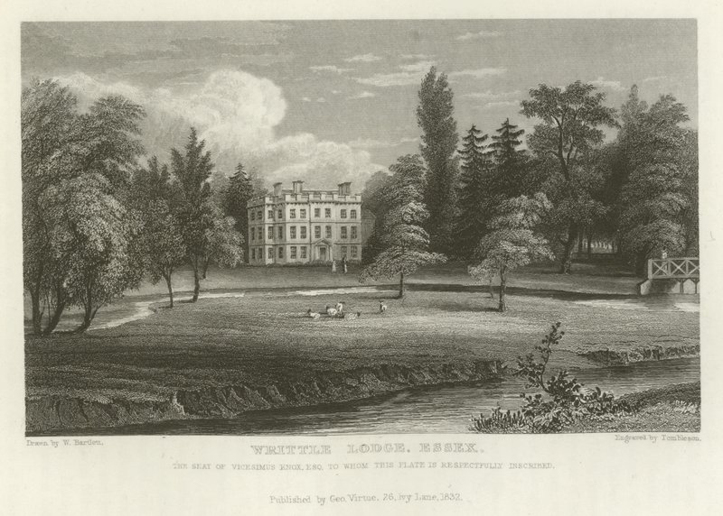 Writtle Lodge, Essex, Vicesimus Knox székhelye, Esquire alkotó: William Henry Bartlett