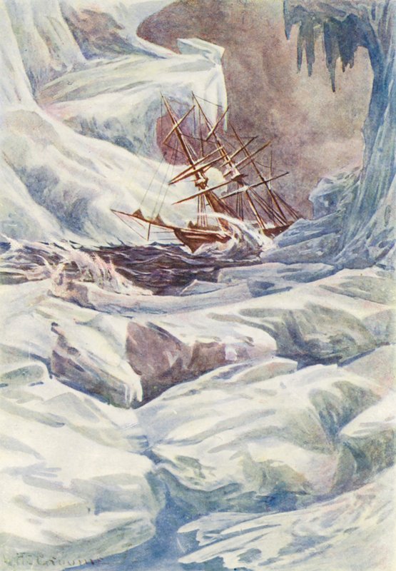 Illusztráció a The World of Ice or the Whaling Cruise of The Dolphin (színes litográfia) című könyvhöz. alkotó: William Henry Charles Groome