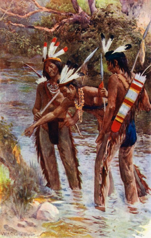 "Egyikük megállt, és rámutatott azokra a nyomokra, amelyeket a lábam hagyott, amikor felugrottam a parton" (színes litó) alkotó: William Henry Charles Groome
