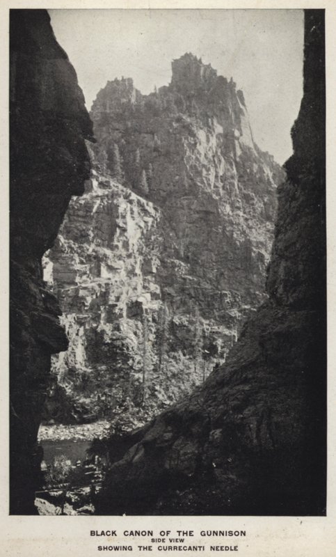 Colorado kanyonjai: A Gunnison fekete kanonja, oldalnézet, a Curecanti-tű látható (f/w fotó) alkotó: William Henry Jackson