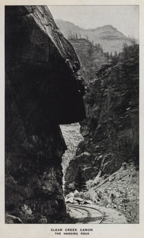 Colorado kanyonjai: Clear Creek Canon, The Hanging Rock (f/w fotó) alkotó: William Henry Jackson