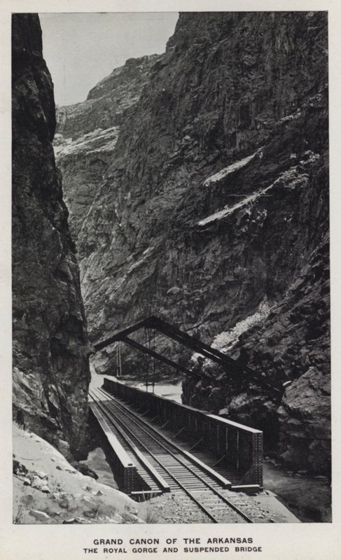 Colorado kanyonjai: Arkansas Grand Canon, The Royal Gorge és Függesztett híd (f/w fotó) alkotó: William Henry Jackson
