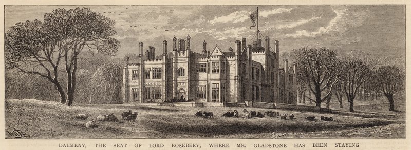 Dalmeny, Lord Rosebery székhelye, ahol Gladstone úr tartózkodott alkotó: William Henry James Boot