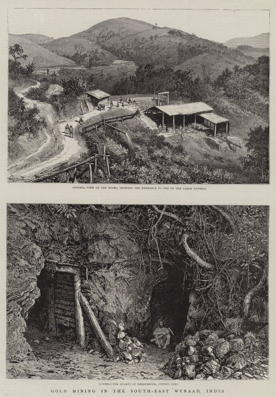 Aranybányászat Délkelet-Wynaadban, Indiában alkotó: William Henry James Boot