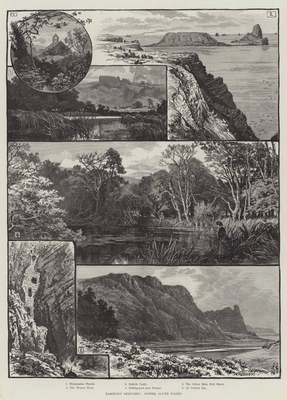 Rambling Sketches, Gower, Dél-Wales alkotó: William Henry James Boot