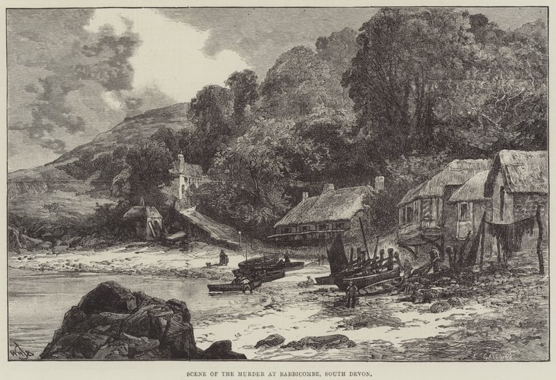 A gyilkosság jelenete Babbacombe-ban, Dél-Devonban alkotó: William Henry James Boot