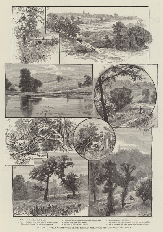 Hampstead-Heath új bővítménye, az East Park Estate és a Parliament Hill Fields alkotó: William Henry James Boot