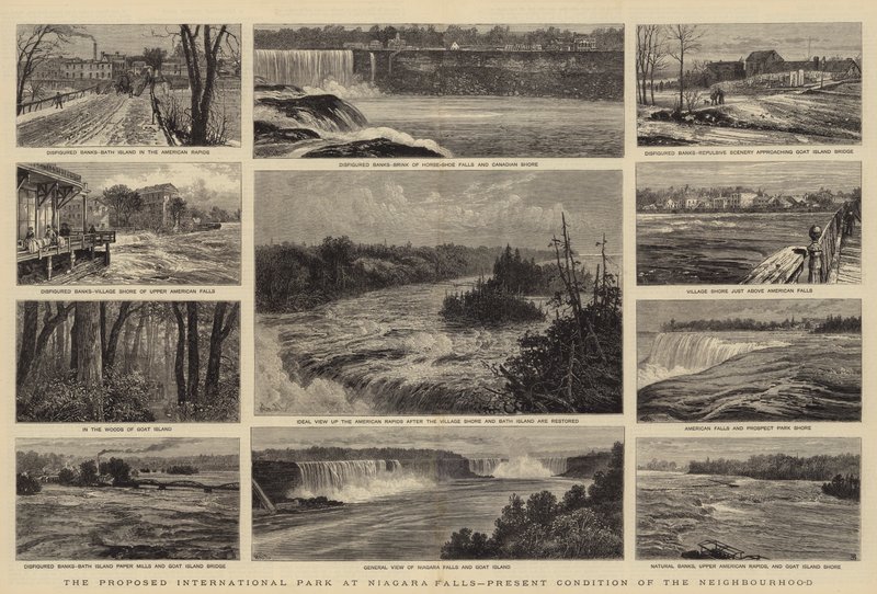 A javasolt nemzetközi park a Niagara-vízesésnél, a környék jelenlegi állapota alkotó: William Henry James Boot