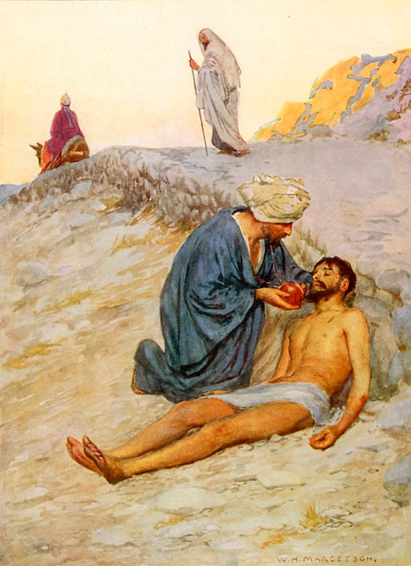 Az irgalmas szamaritánus alkotó: William Henry Margetson