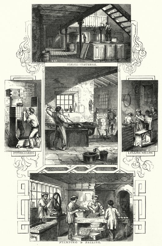 Szappan gyártás (gravírozás) alkotó: William Henry Pike