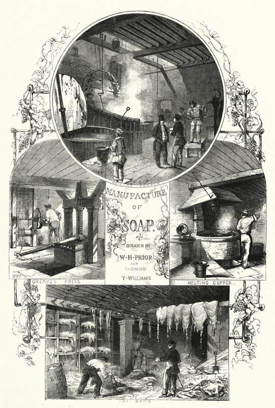 Szappan gyártás (gravírozás) alkotó: William Henry Pike