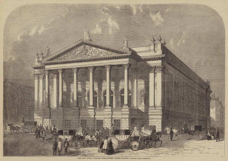 Az Új Olasz Királyi Operaház, Covent Garden, Edmund Barry, építész alkotó: William Henry Prior