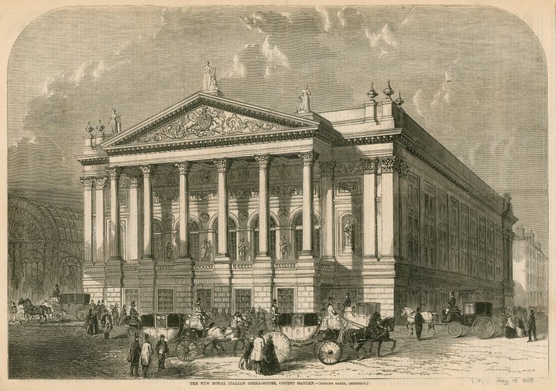 Az új Olasz Operaház, Covent Garden, London alkotó: William Henry Prior