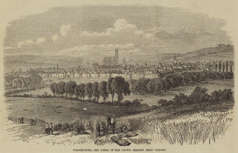 Weissenburg, a koronahercegek első győzelmének színhelye alkotó: William Henry Prior