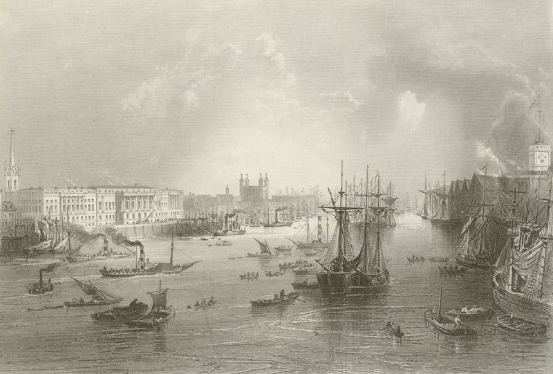 London kikötője alkotó: William Henry after Bartlett