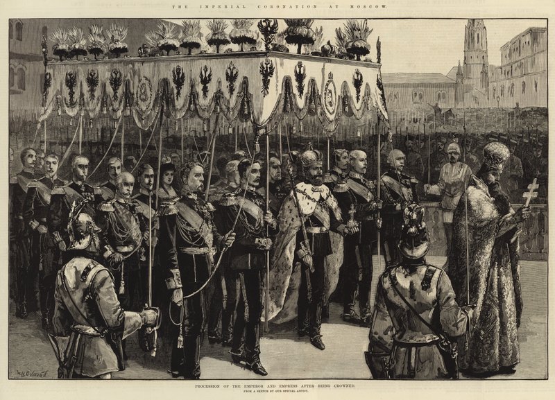 A császár és a császárné körmenete (metszet) alkotó: William Heysham (after) Overend