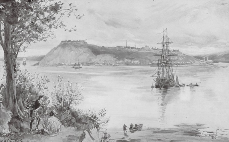 Quebec városának és erődjének látképe, Kr. u. 1759 (litográfia) alkotó: William Heysham (after) Overend