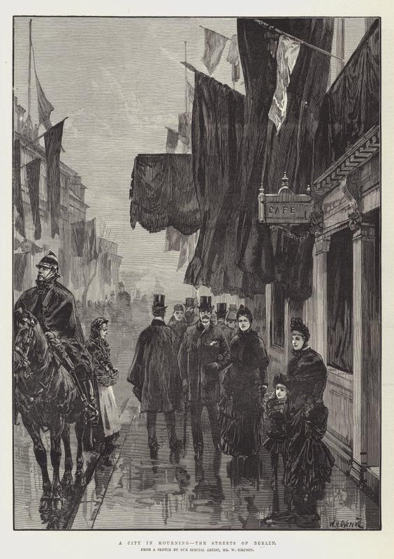 Egy város gyászban, Berlin utcáin alkotó: William Heysham Overend