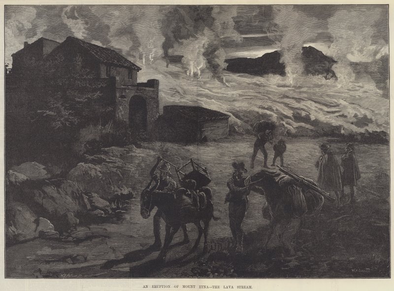 Az Etna kitörése, a lávafolyam alkotó: William Heysham Overend