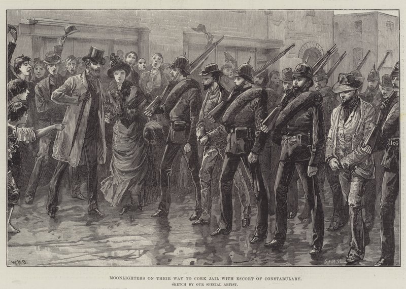 Moonlighters úton a Cork börtönbe a Constabulary kíséretével alkotó: William Heysham Overend