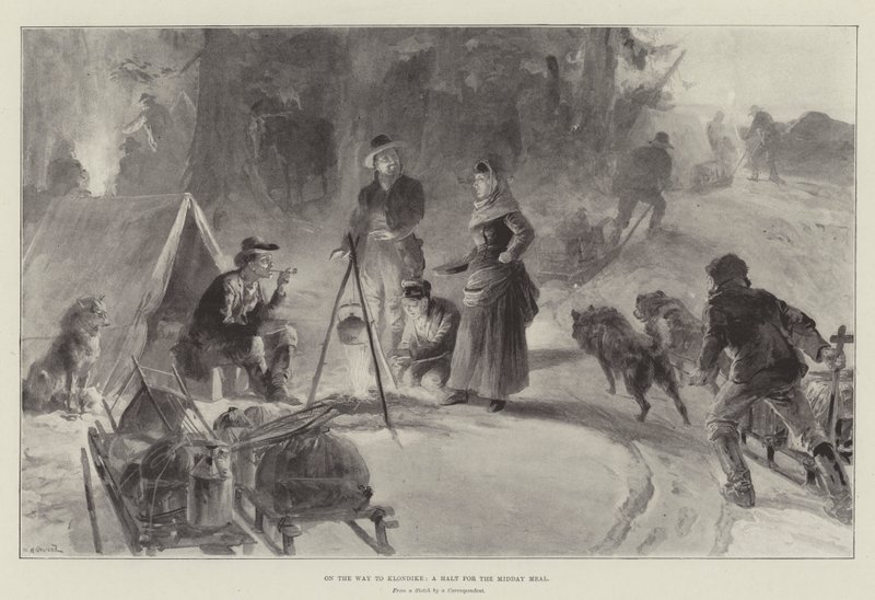 Útban Klondike felé, megállás a déli étkezéshez alkotó: William Heysham Overend