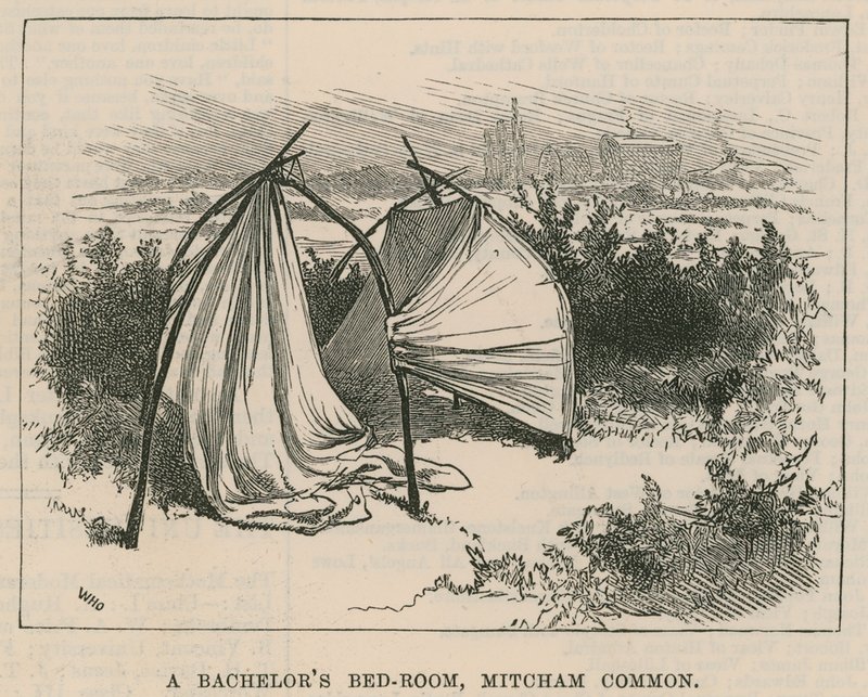Vázlatok a cigány életből; Egy agglegény hálószobája, Mitcham Common alkotó: William Heysham Overend