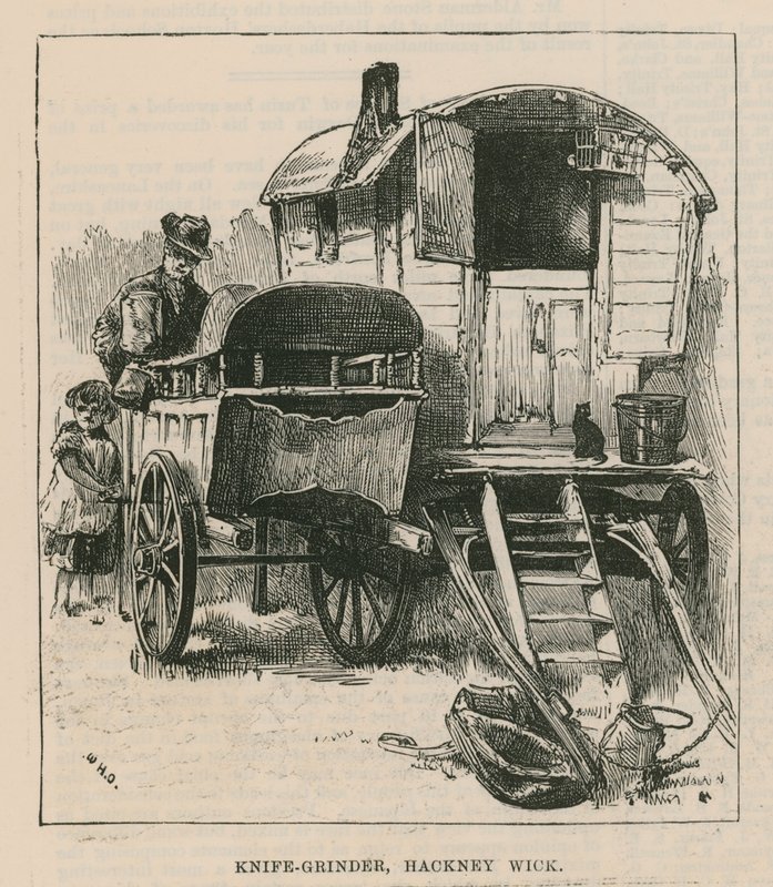 Vázlatok a cigányéletről; Késdaráló, Hackney Wick alkotó: William Heysham Overend