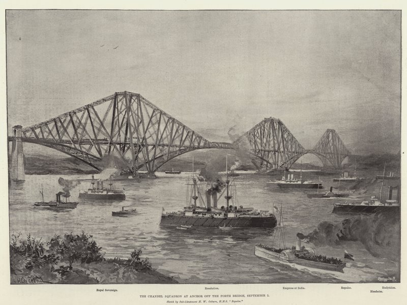 A Csatorna Osztag a Forth Bridge melletti horgonyban, szeptember 2 alkotó: William Heysham Overend
