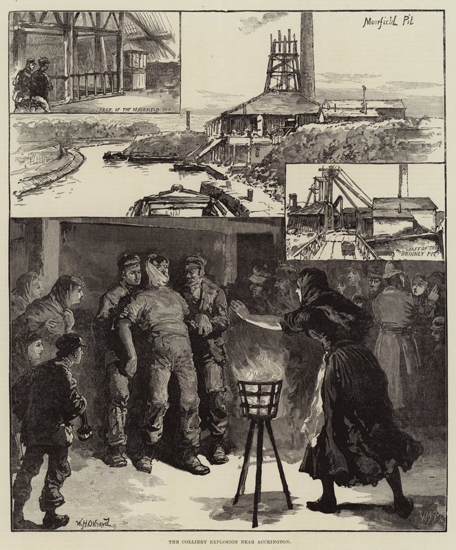 A Colliery robbanása Accrington közelében alkotó: William Heysham Overend